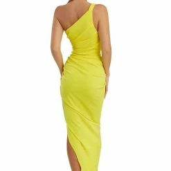 The Event Shop Nicole Bakti One Shoulder High Slit Gown