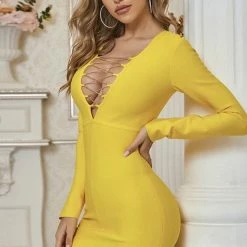 Summer Lovin' Jessica Bara Kensley Long Sleeve Criss Cross Mini Dress