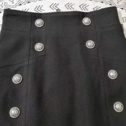 Reve Doll Essentials Jessica Bara Scottie High Waisted Button Mini Skirt