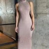 Jessica Bara Kacie Sleeveless Turtleneck Maxi Dress