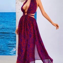 ReveBoutique Summer Lovin' Jessica Bara Gizelle Halter Cut Out Maxi Dress