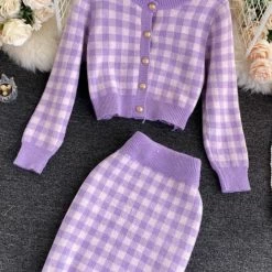 ReveBoutique Influencer Style Jessica Bara Rosie Knit Houndstooth 3 Piece Set