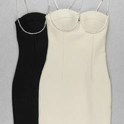 Jessica Bara Zahra Bandage Diamond Mini Dress