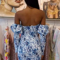 Jessica Bara Bonita Off The Shoulder Floral Mini Dress