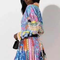 Jessica Bara Gigi Printed Blouse And Skirt Two Piece Set Influencer Style
