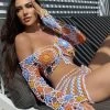 Jessica Bara Oceana Long Sleeve Crochet Two Piece Set