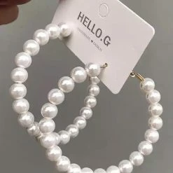 Jessica Bara Paris Pearl Hoop Earrings