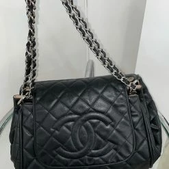 ReveBoutique Designer Handbags Chanel Pre-Owned Timeless Accordion Flap Bag Quilted Caviar