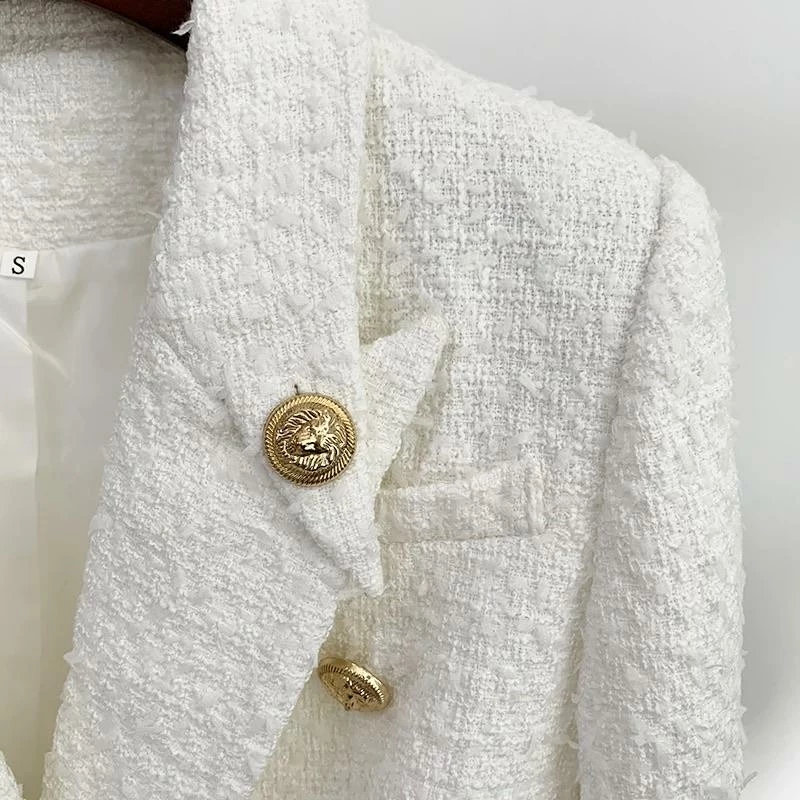 Jessica Bara Colette Double Breasted Gold Button Blazer