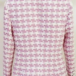 Jessica Bara Aubrielle Houndstooth Tweed Blazer Influencer Style