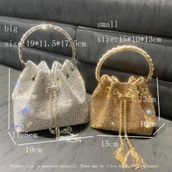 Jessica Bara Zenon Rhinestone Circular Bucket Purse