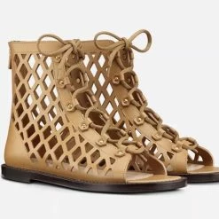 Jessica Bara Louisa Leather Lace Up Sandals