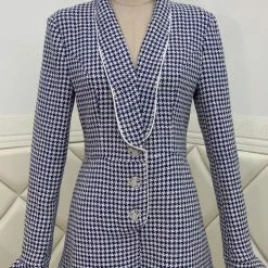 Jessica Bara Bowery Long Sleeve Plaid Bowknot Romper Birthday Suit