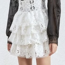 Jessica Bara Natasha High Waisted Eyelet Mini Skirt Reve Doll Essentials