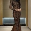 Jessica Bara Jazlyn Long Sleeve Lace Bodycon Gown