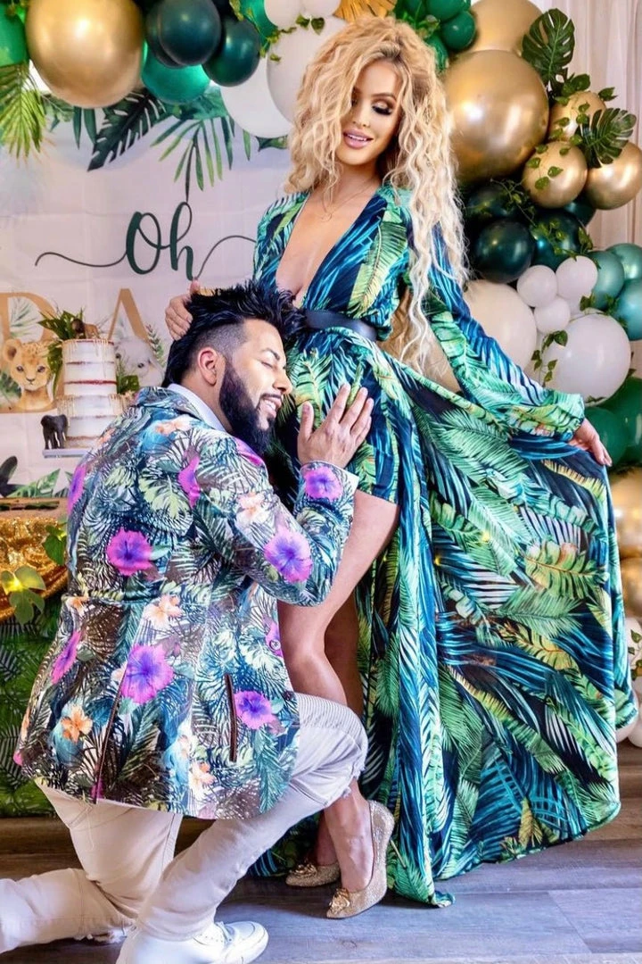 Jessica Bara Carter Tropical Print Maxi Romper Influencer Style