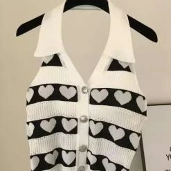 Jessica Bara Harper Heart Halter Crop Top Influencer Style