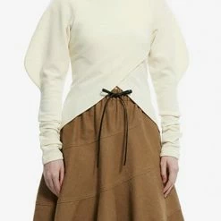 Jessica Bara Isaias Long Puff Sleeve Knit Top