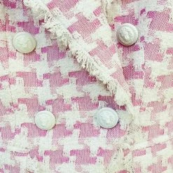 Jessica Bara Aubrielle Houndstooth Tweed Blazer Influencer Style