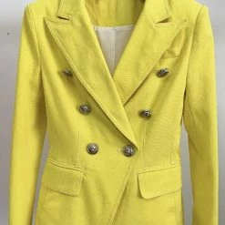 Jessica Bara Kiana Denim Double Breasted Blazer