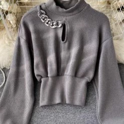 Reve Doll Essentials Jessica Bara Solara Long Sleeve Chain Knit Sweater
