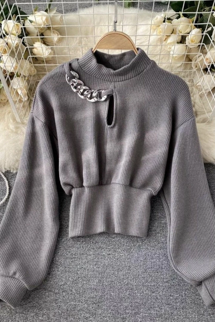 Reve Doll Essentials Jessica Bara Solara Long Sleeve Chain Knit Sweater