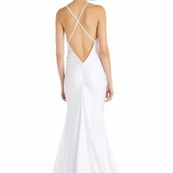 Jessica Bara Brennah Backless Ruched Gown