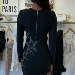 Dresses Jessica Bara Elowen Long Sleeve Star Studded Dress