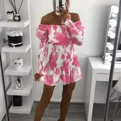 Jessica Bara Fifer Off The Shoulder Mini Dress Summer Lovin'