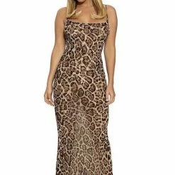 Influencer Style Jessica Bara Yazmine Leopard Print Maxi Dress