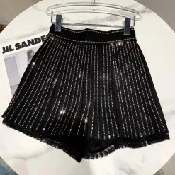 Jessica Bara Lennyx Rhinestone Pleated Shorts