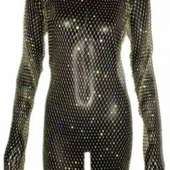 Summer Lovin' Jessica Bara Myla Long Sleeve Rhinestone Mini Cover Up