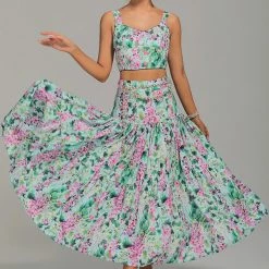 Jessica Bara Chase Floral Top And Maxi Skirt Two Piece Set Summer Lovin'
