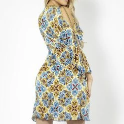 Baccio Couture Summer Lovin' Baccio Silk Long Sleeve Mini Dress
