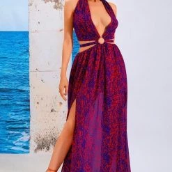 ReveBoutique Summer Lovin' Jessica Bara Gizelle Halter Cut Out Maxi Dress