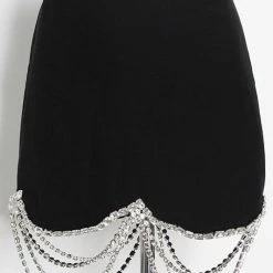 Jessica Bara Wrenley Crystal Blazer And Skirt Two Piece Set