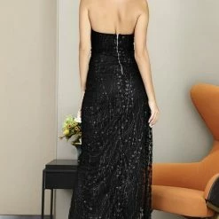 Jessica Bara Elina Open Back Glitter Bodycon Gown