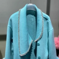 Jessica Bara Ryleigh Pearl And Fur Belted Long Coat