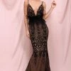 Jessica Bara Serafina Backless Maxi Embroidered Gown