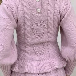 Jessica Bara Lottie Fuzzy Knit Sweater And Skirt Two Piece Set