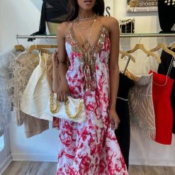 Kareena Amalfi Halter Neck Embellished Maxi Dress Summer Lovin'