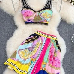 Jessica Bara Jesscia Bara Tamara Crop Top And Skirt Two Piece Set