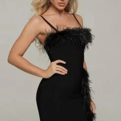 Jessica Bara Heather Bandage Feather Mini Dress The Event Shop