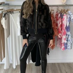 Reve Doll Essentials Jessica Bara Tina Faux Fur Bomber Jacket