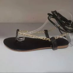 Jessica Bara Maddy Metal Chain Strappy Sandals