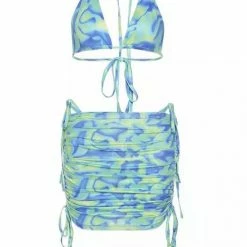 Jessica Bara Palmer Printed Bikini Top And Skirt Two Piece Set