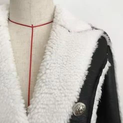 Jessica Bara Donatella Faux Leather And Fur Blazer Reve Doll Essentials