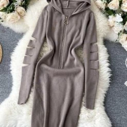 Jessica Bara Kyrie Cut Out Hoodie Midi Dress Reve Doll Essentials