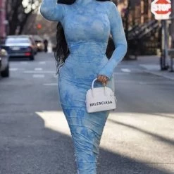 Jessica Bara Ryan Long Sleeve Tie Dye Midaxi Dress