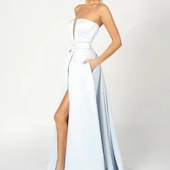 Nicole Bakti Strapless Belted Romper Dress The Event Shop